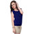 INDICOT Rayon Dress Tunic for Womens Navy Blue Tops