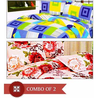 Simply Home's Set Of 2 Double BedSheet With Pillow Covers