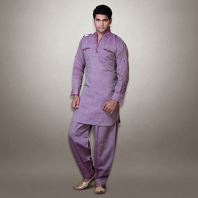 Purple pathani 2024 suit