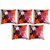 Felt Flower Patch Cushion Cover Red 30/30 cm Set Of 5 Pcs