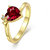 Fasherati Red heart crystal rose gold plated Romantic Ring for girls