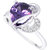Fasherati rhodium plated pear purple crystal rings for girls