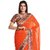 Chhabra 555 Orange Georgette Plain Saree With Blouse