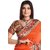 Chhabra 555 Orange Georgette Plain Saree With Blouse