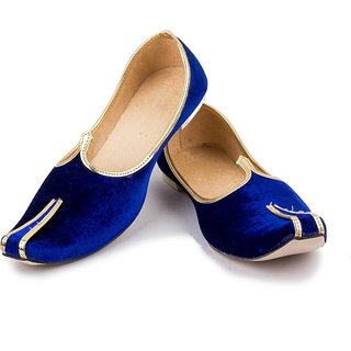 Buy GoCraft Men's Blue Velvet Rajasthani Juti Online @ ₹399 from ShopClues