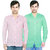 Knight Riders Plain Pink & Light Green Casual Slimfit Poly-Cotton Shirts  Pack of 2 