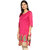 Mytri Pink  Embroidered Chanderi 3/4th Sleeves   Kurta