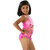 The Little Princess-Girls Lovely Multi Pink Color Scoop Neck One Piece Swim suit