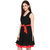 Indicot Black Red Rayon A-Line Womens Party Wear Dress