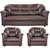 Westido Brown Leatherette 3+1+1 Glascow Sofa Set