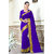 Meia Blue and Golden Art Silk Lace Saree With Blouse