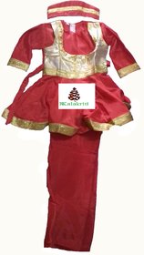 Kathak Classical Red Color Dance Costume For Kids