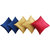 Jazzba Artistic Handmade  Pack of 5 Superior Plain Satin Cushion Covers (12x12 inch, Blue, Golden, Red)-C2B2G1R