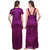 Fasense Satin 2 Pc Set of Nighty  Wrap Gown OM007