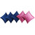 Jazzba Artistic Handmade  Pack of 5 Luxurious Plain Satin Cushion Covers (12x12 inch, Blue, Pink)