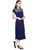 Janasya Navy Printed Crepe Straight Kurti