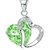 Angelfish Romantic Multicolor Crystal Love Heart Pendants Necklaces- AELKCP064I