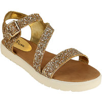 Flora Women Gold Buckle Sandals