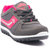 Asian Women Gray And Pink Lace-up Sports Shoes