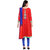 Florence Red  Blue Chanderi Cotton Embroidered Dress Material (SB-3323) (Unstitched)