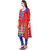 Florence Red  Blue Chanderi Cotton Embroidered Dress Material (SB-3323) (Unstitched)