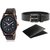 DCH WBIN-12 Brown Black Multi Marker Designed Analogue Wrist Watch With Wallet And Belt For Boys And Men