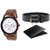 DCH WBIN-13 Brown White Multi Marker Dummy Chrono Designed Analogue Wrist Watch With Wallet And Belt For Boys And Men