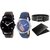 DCH Combo of 2 Analogue Watches With Black Leatherette Wallet  Belt For Boys  Men