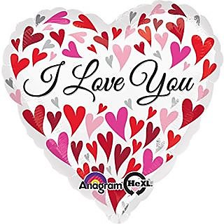 Buy Anagram International Hx I Love You Happy Hearts Flat Balloon ...