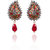 Exclusive Red Drop Earringss With Enamel And American Dimaond