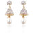 American Diamond Earrings With White Pearl
