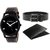 DCH WBIN-4 Black White Stick Marker Designed Analogue Wrist Watch With Wallet And Belt For Boys And Men