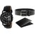 DCH WBIN-6 Black Stick Marker Dummy Chrono Designed Analogue Wrist Watch With Wallet And Belt For Boys And Men