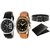 DCH Set Of 2 Analogue Watches With Black Leatherette Wallet  Belt For Boys  Men