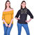 Westrobe Women Yellow Lace And Black Embroidery Combo of 2