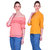 Westrobe Women Peach Lace And Yellow Embroidery Top Combo of 2