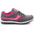 Asian Women Gray And Pink Lace-up Sports Shoes