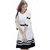 Indicot Georgette White  Black Women's Butterfly Party Evening Dress