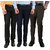 Gwalior Pack Of 3 Formal Trousers - Black, Blue, Brown