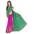 Indian Beauty Green Chiffon Self Design Saree With Blouse