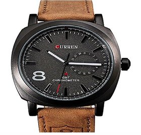 CURREN BRAND CHRONOGRAPH STYLED MENS LEATHER STRAP WRIST WATCH - BLACK by 7star