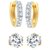 YouBella Jewellery American Diamond Gold Plated Combo Of Hoop And Stud Earrings For Girls And Women