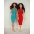 A Set of 2 Stylish Little Party Dresses in Red and Teal Made to Fit the Barbie Doll