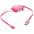 Squared Bobbin Style Micro USB to USB Data / Charger Cable for Samsung Galaxy / Tab 4, Note 5 / Note 4 / Note 10.1, HTC, Nokia, Sony,etc Max Length: 33 inches (Pink) by Online-Enterprises