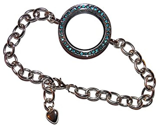 Buy Twist Open Blue Gem Floating Locket Bracelet - Add Your Own Charms,  Trinkets, Sand, Wedding Scraps Ect to Create Your Perfect Custom Locket  Online @ ₹2551 from ShopClues