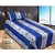 STOP N SHOP BLUE ABSTRACT POLY COTTON SINGLE BED SHEET WITH 1 PILLOW COVER