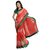 Aaina Red Net Plain Saree Without Blouse