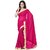 florence clothing company Pink Chiffon Printed Saree Without Blouse
