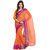 florence clothing company Orange Georgette Plain Saree Without Blouse
