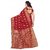 Satyam Weaves Red Cotton Self Design Saree With Blouse